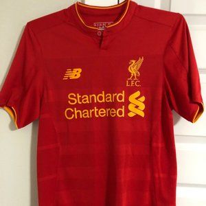 2016 Liverpool FC Home Kit - New Balance Men's Small Red Short-Sleeve